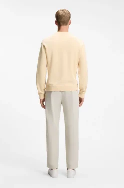 Pullover aus Baumwolle mit Ripp-Details an den Seitennähten