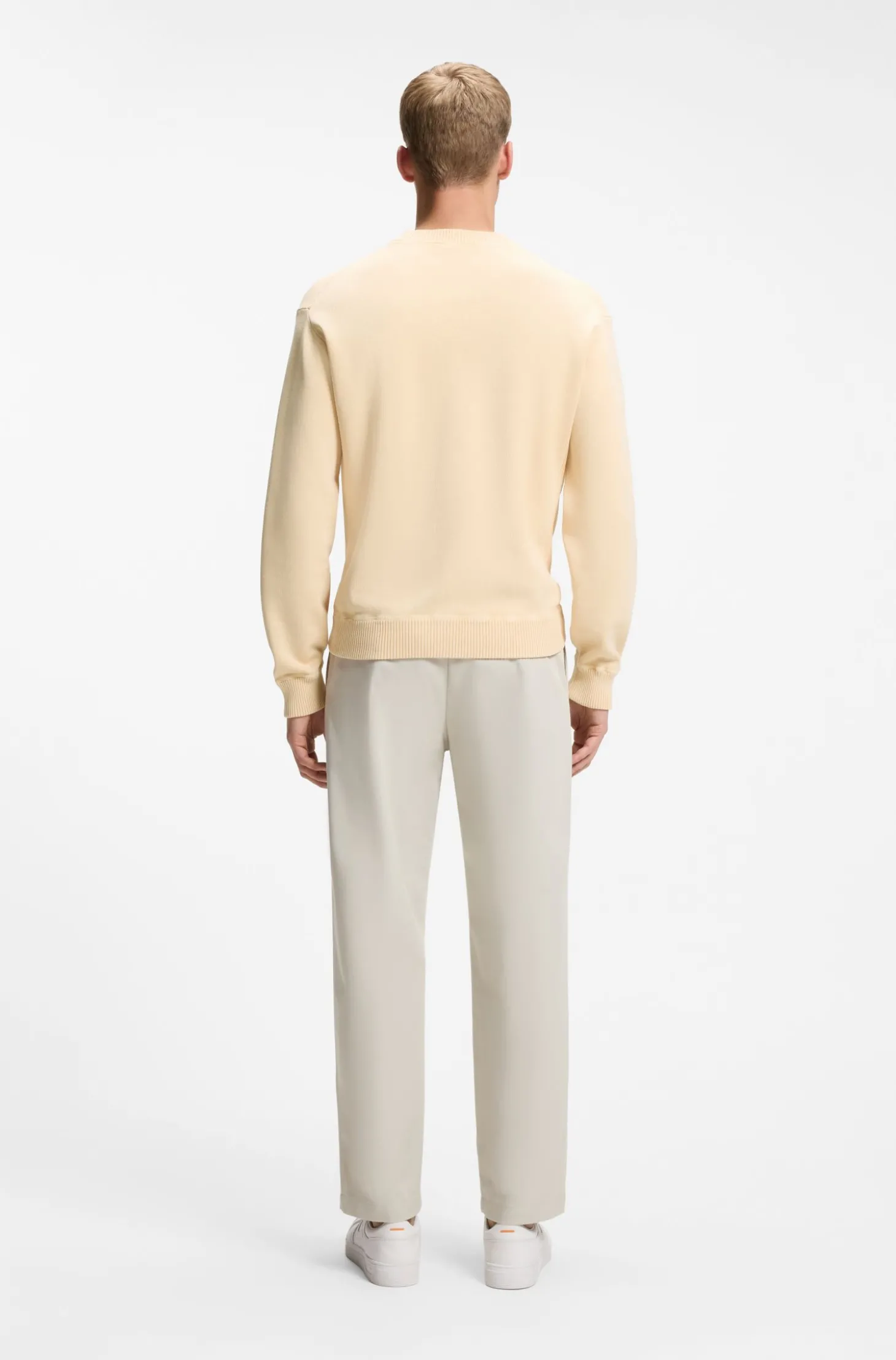 Pullover aus Baumwolle mit Ripp-Details an den Seitennähten