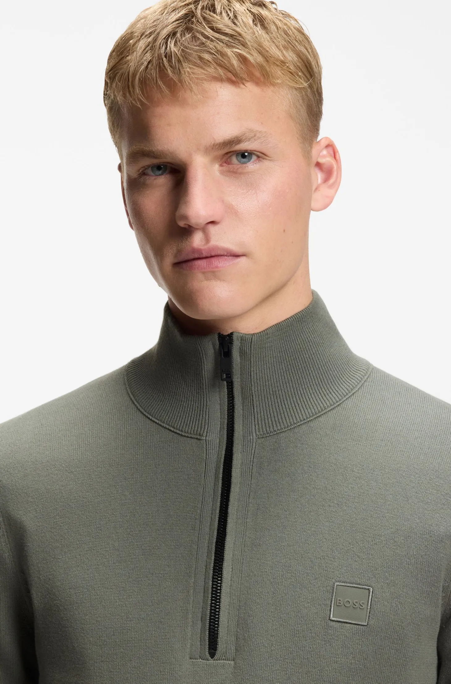Pullover aus Baumwolle und Kaschmir mit Troyerkragen