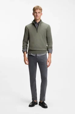 Pullover aus Baumwolle und Kaschmir mit Troyerkragen