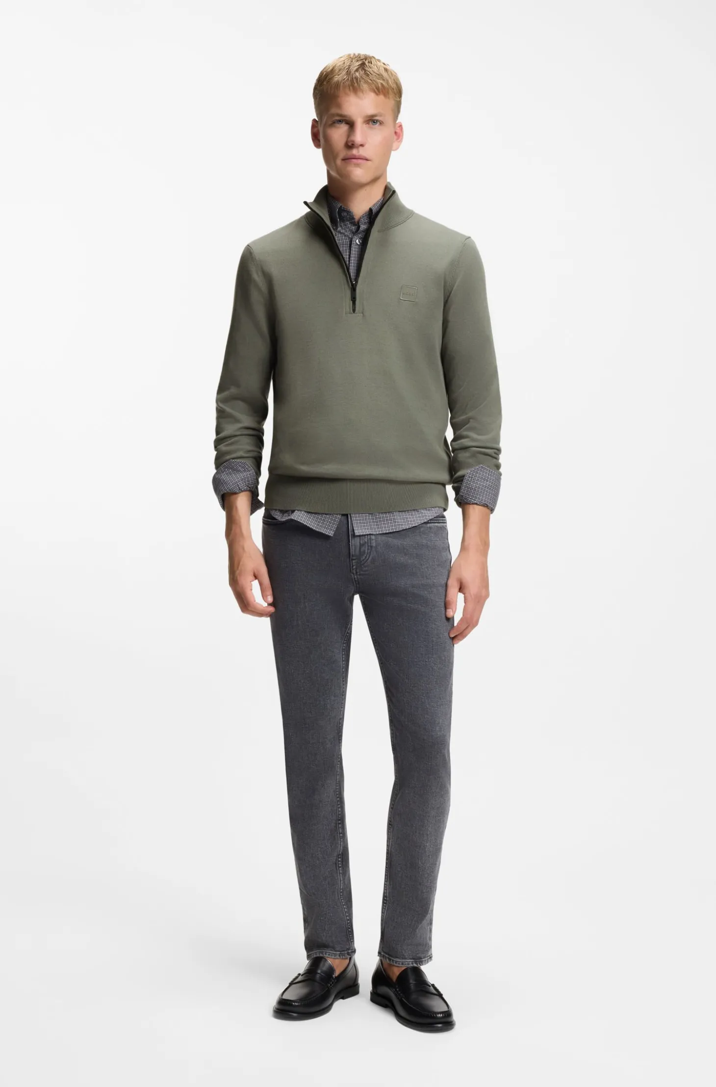 Pullover aus Baumwolle und Kaschmir mit Troyerkragen