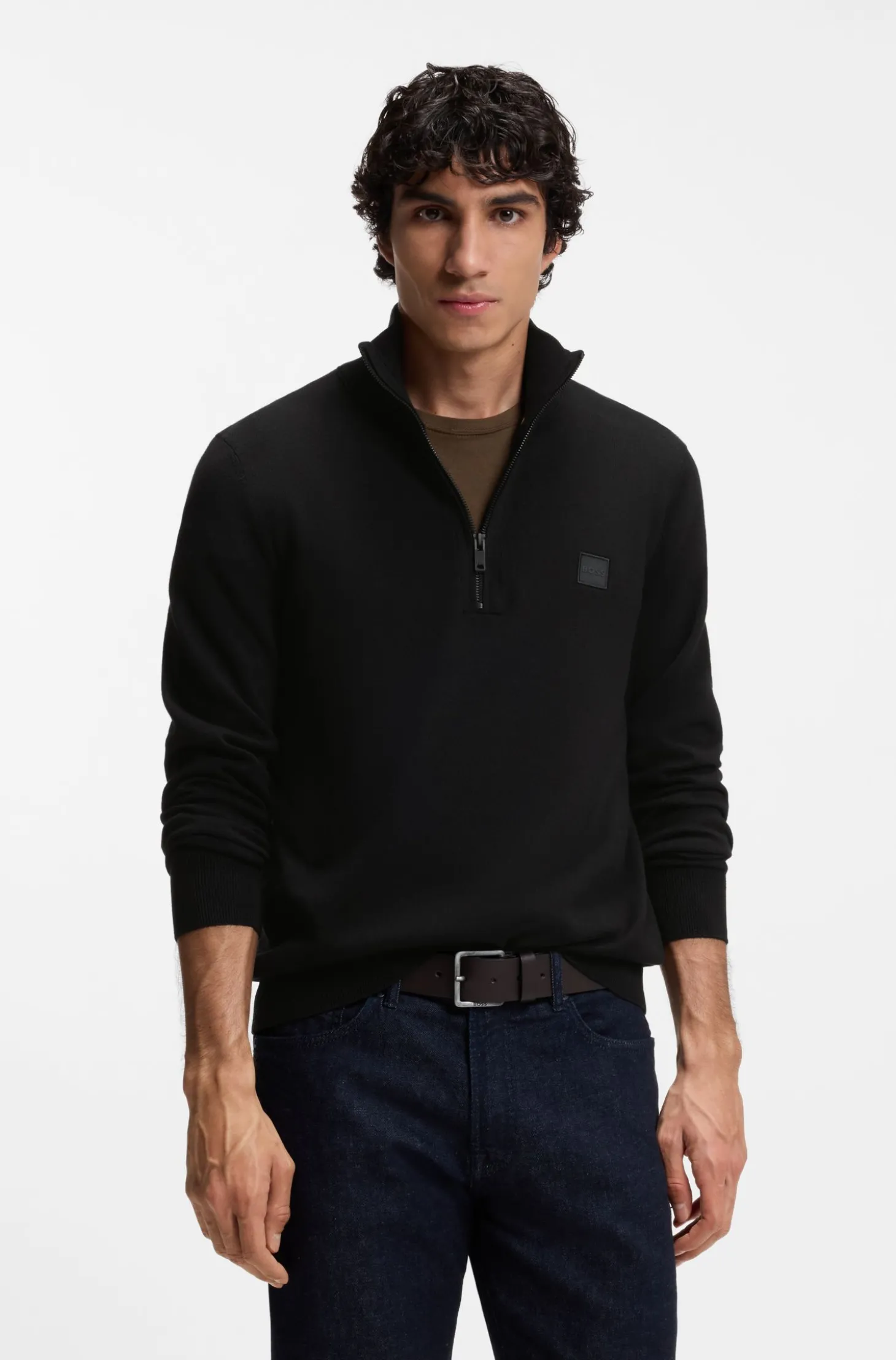 Pullover aus Baumwolle und Kaschmir mit Troyerkragen