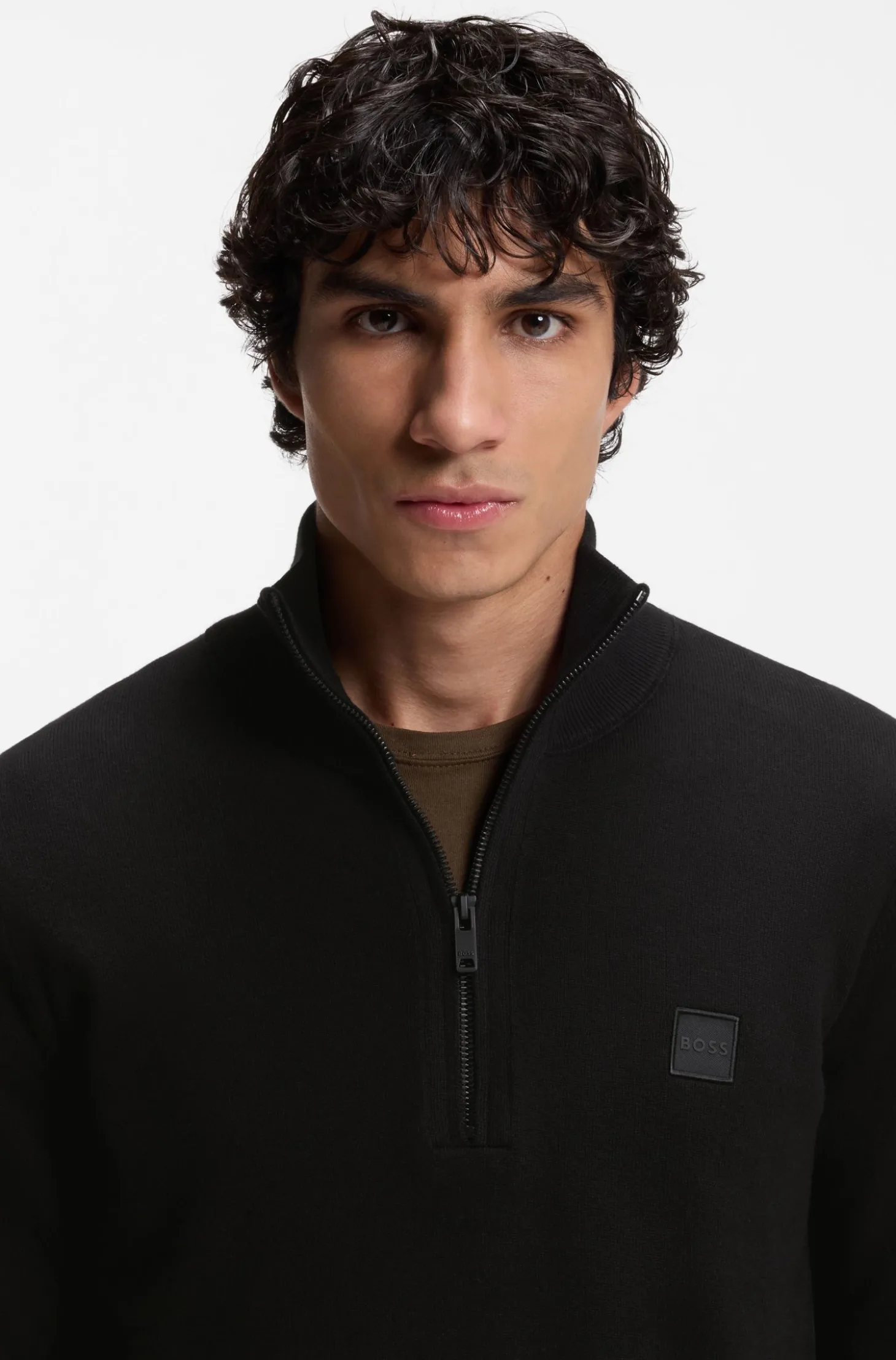 Pullover aus Baumwolle und Kaschmir mit Troyerkragen