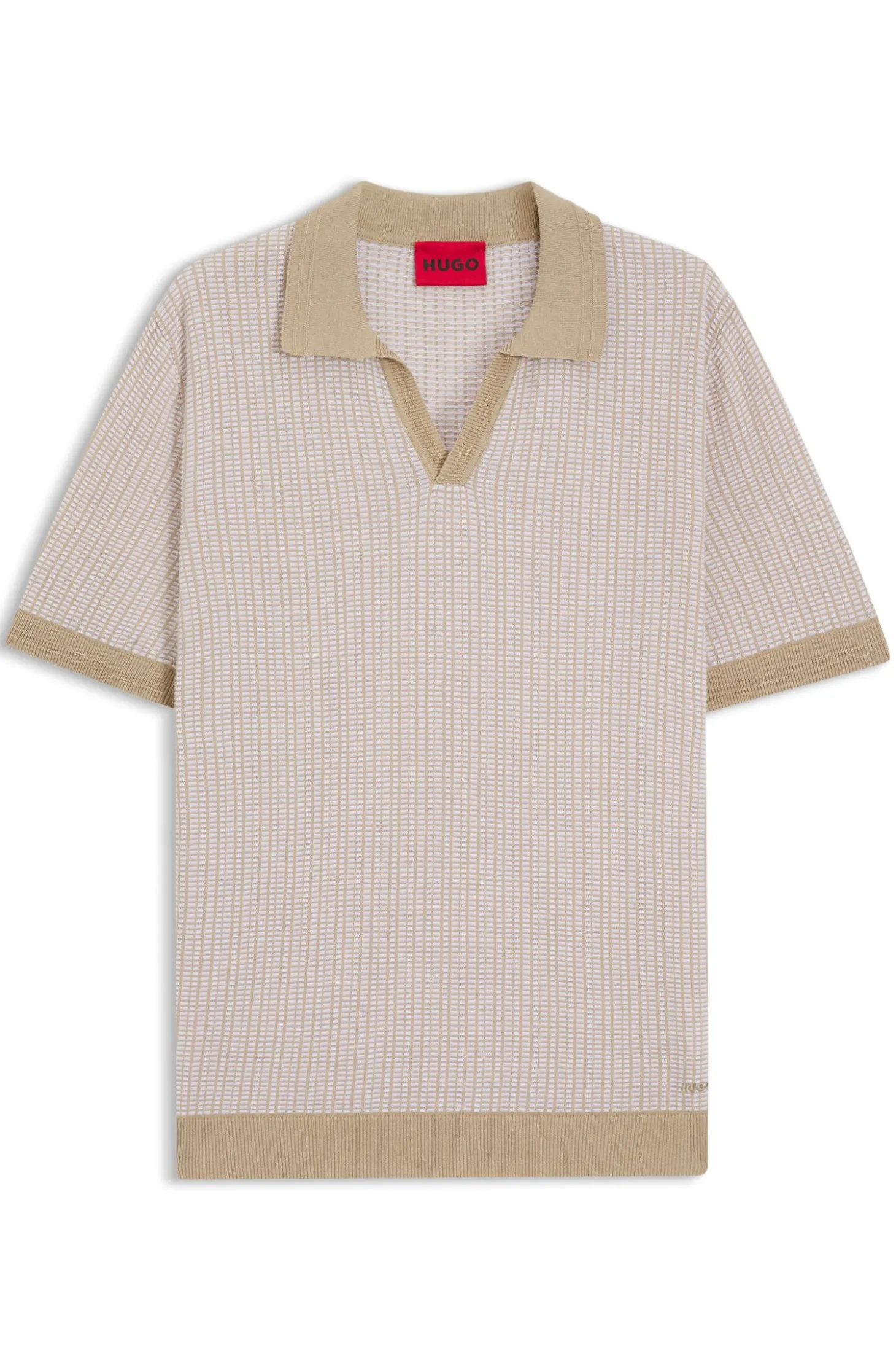 Pullover aus Baumwolle und Leinen mit Johnny-Kragen
