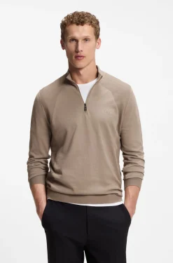 Pullover aus Baumwoll-Mix mit Troyerkragen