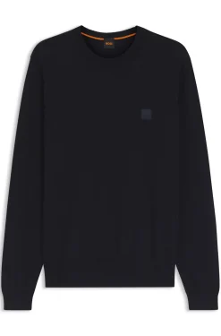 Pullover aus Baumwoll-Mix mit Logo-Patch