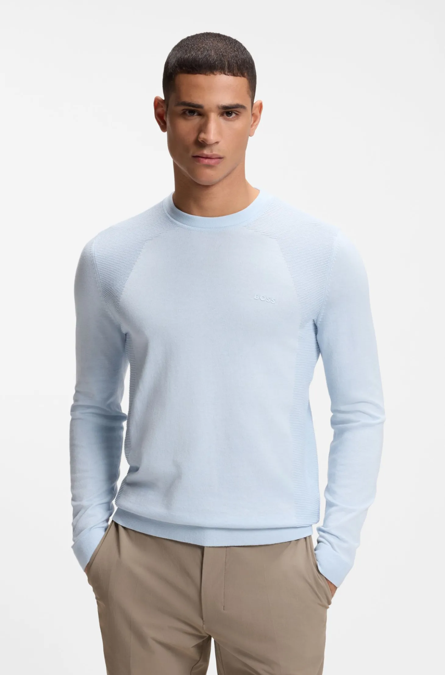 Pullover aus Baumwoll-Mix mit Bodymapping-Struktur