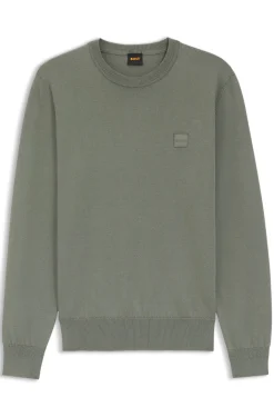 Pullover aus Baumwoll-Mix mit Logo-Patch