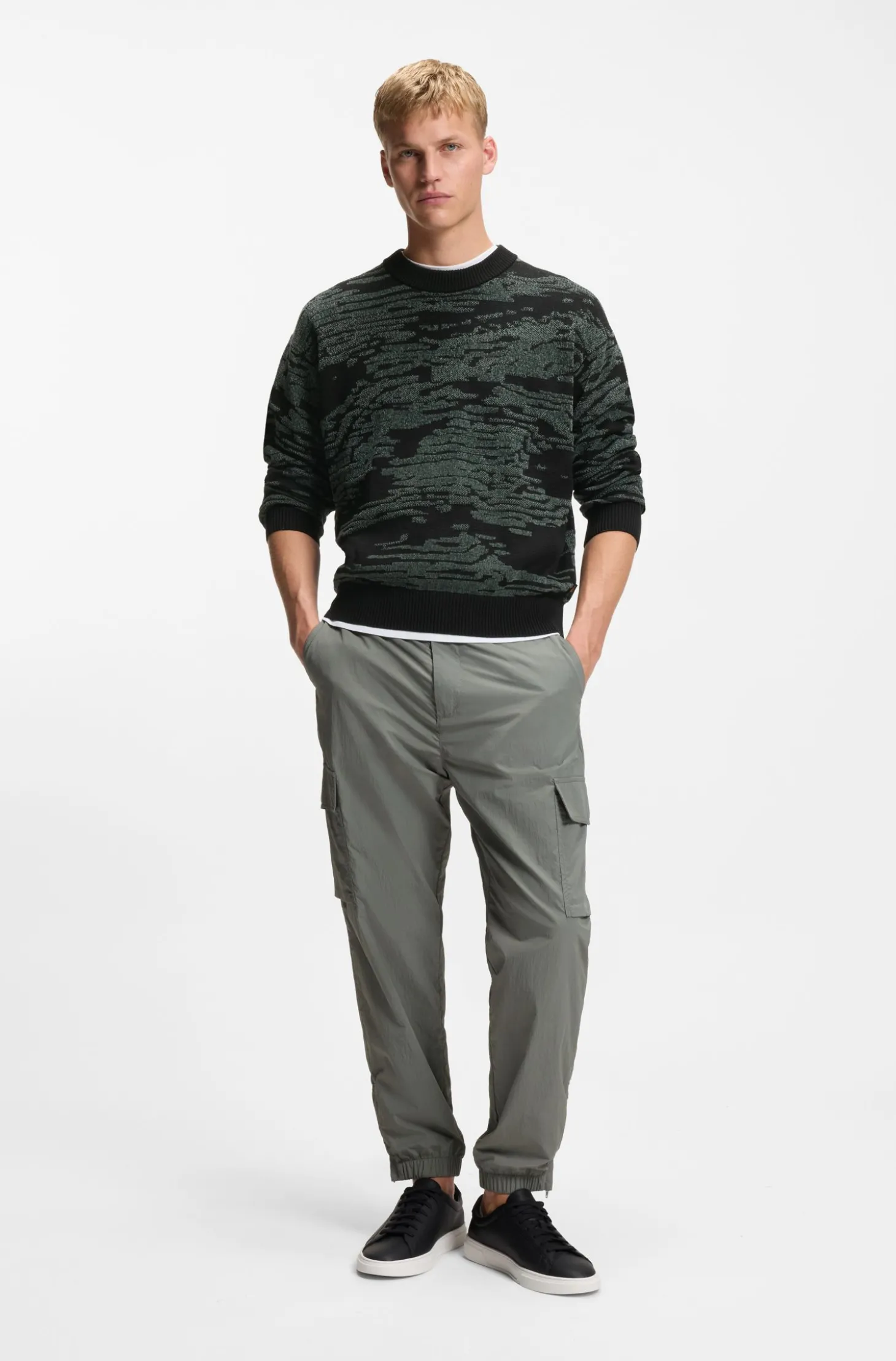 Pullover aus Baumwoll-Mix mit grafischem Jacquard-Muster