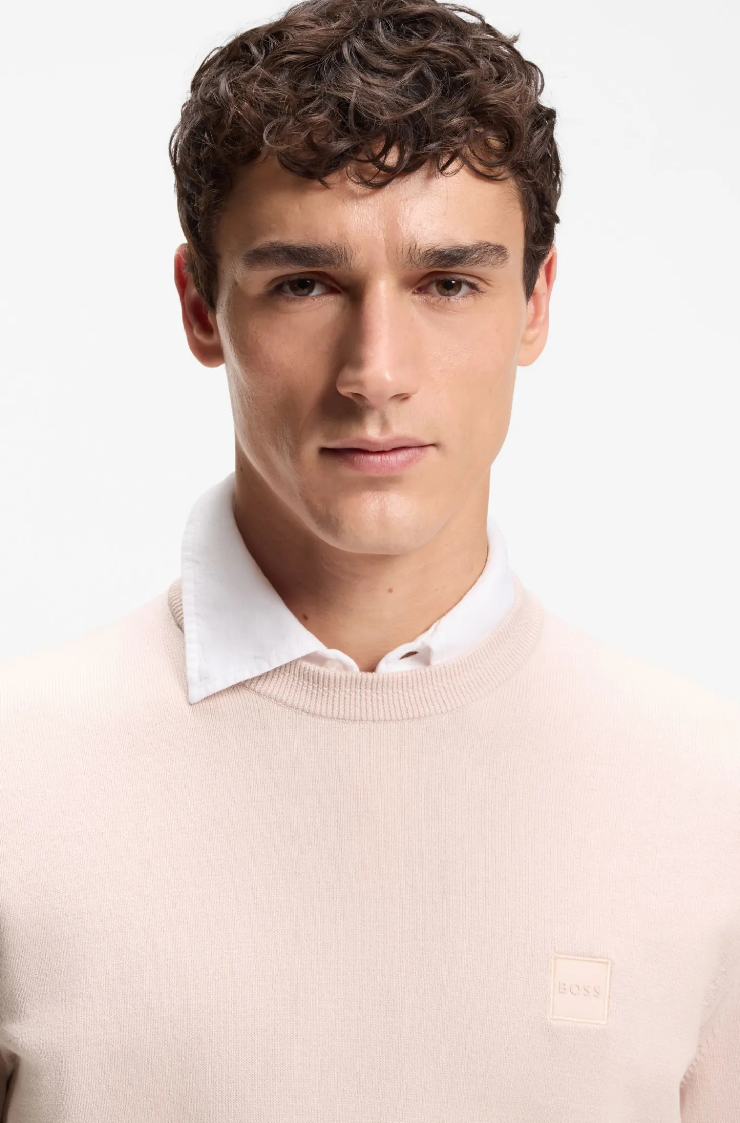 Pullover aus Baumwoll-Mix mit Logo-Patch