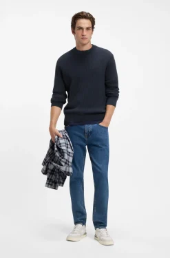 Pullover aus Baumwoll-Mix mit Rippstrick