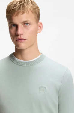 Pullover aus Baumwoll-Mix mit Logo-Patch
