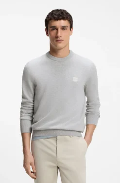 Pullover aus Baumwoll-Mix mit Logo-Patch