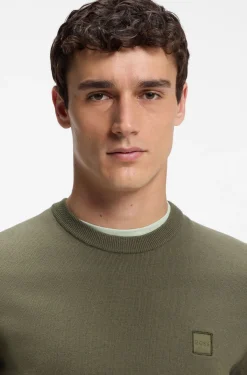Pullover aus Baumwoll-Mix mit Logo-Patch