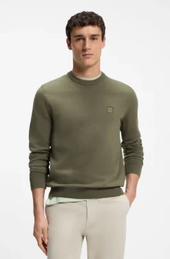 Pullover aus Baumwoll-Mix mit Logo-Patch