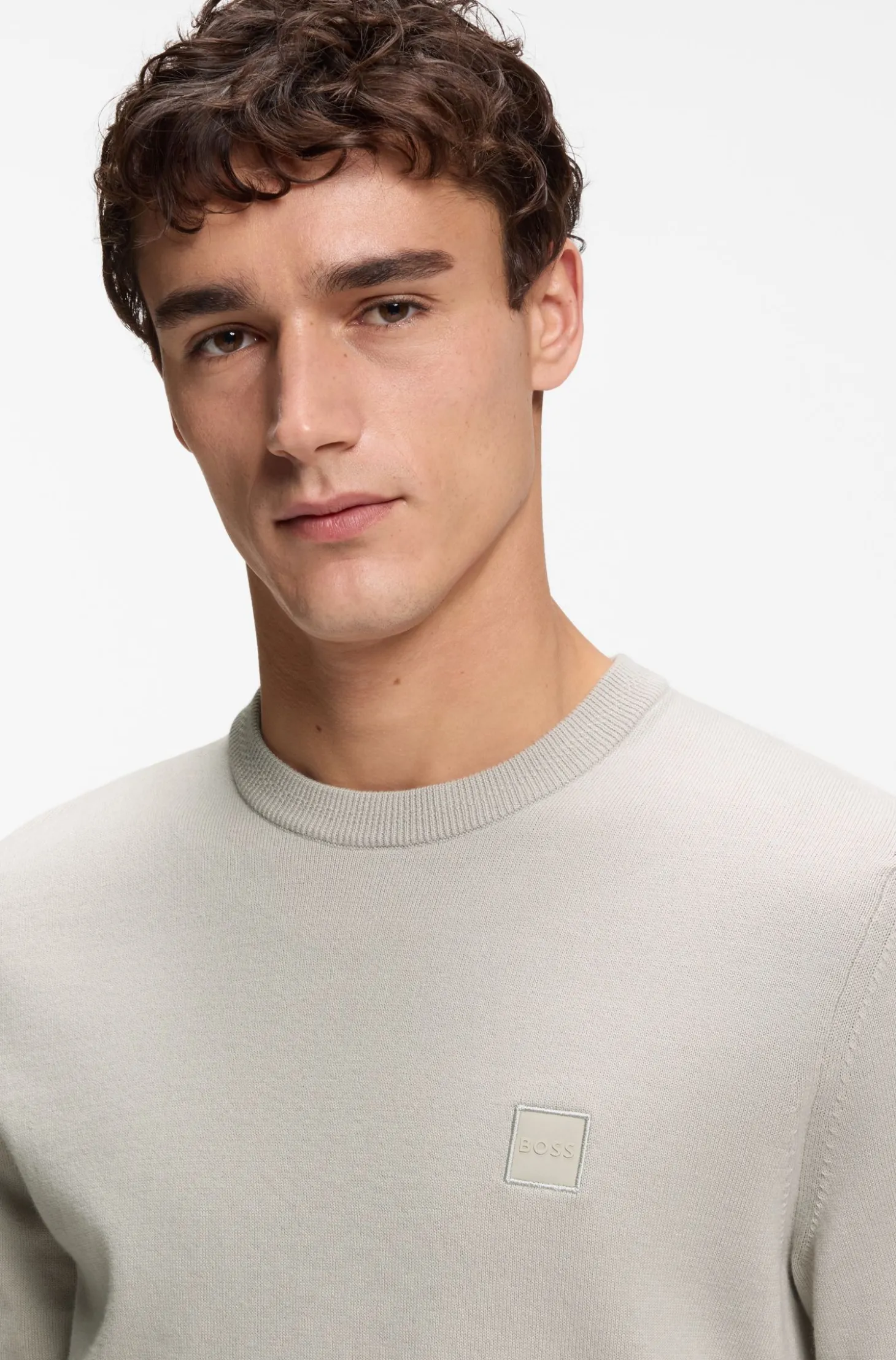 Pullover aus Baumwoll-Mix mit Logo-Patch