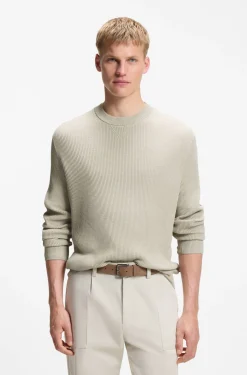 Pullover aus Baumwoll-Mix mit Rippstrick