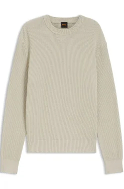 Pullover aus Baumwoll-Mix mit Rippstrick