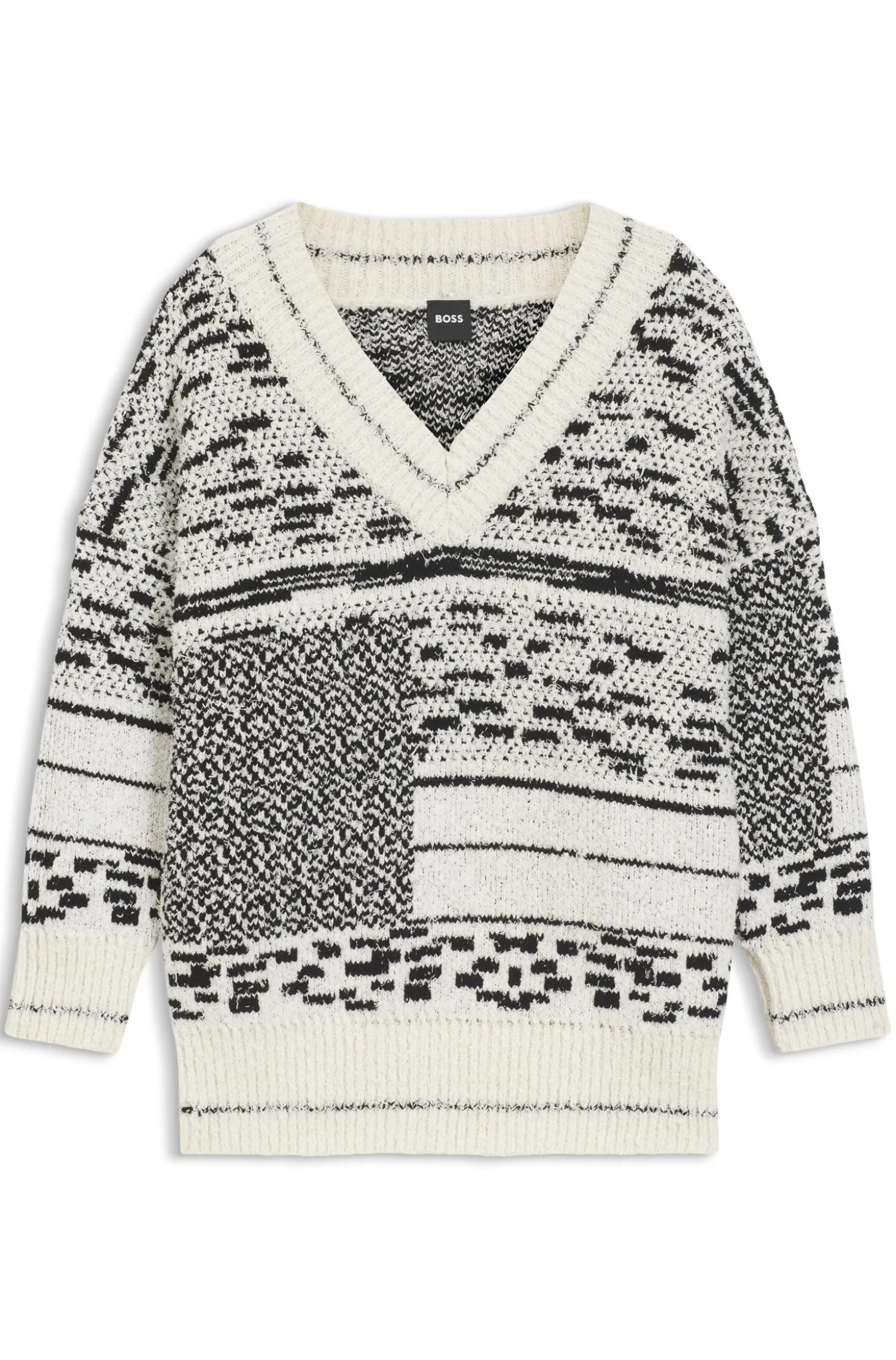 Pullover aus Baumwoll-Mix mit Jacquard-Muster