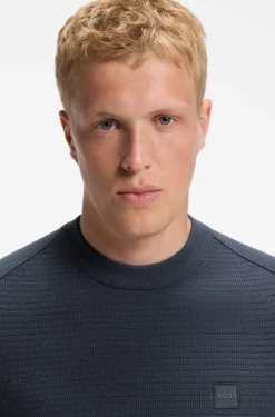 Pullover aus Baumwoll-Piqué mit Logo-Patch