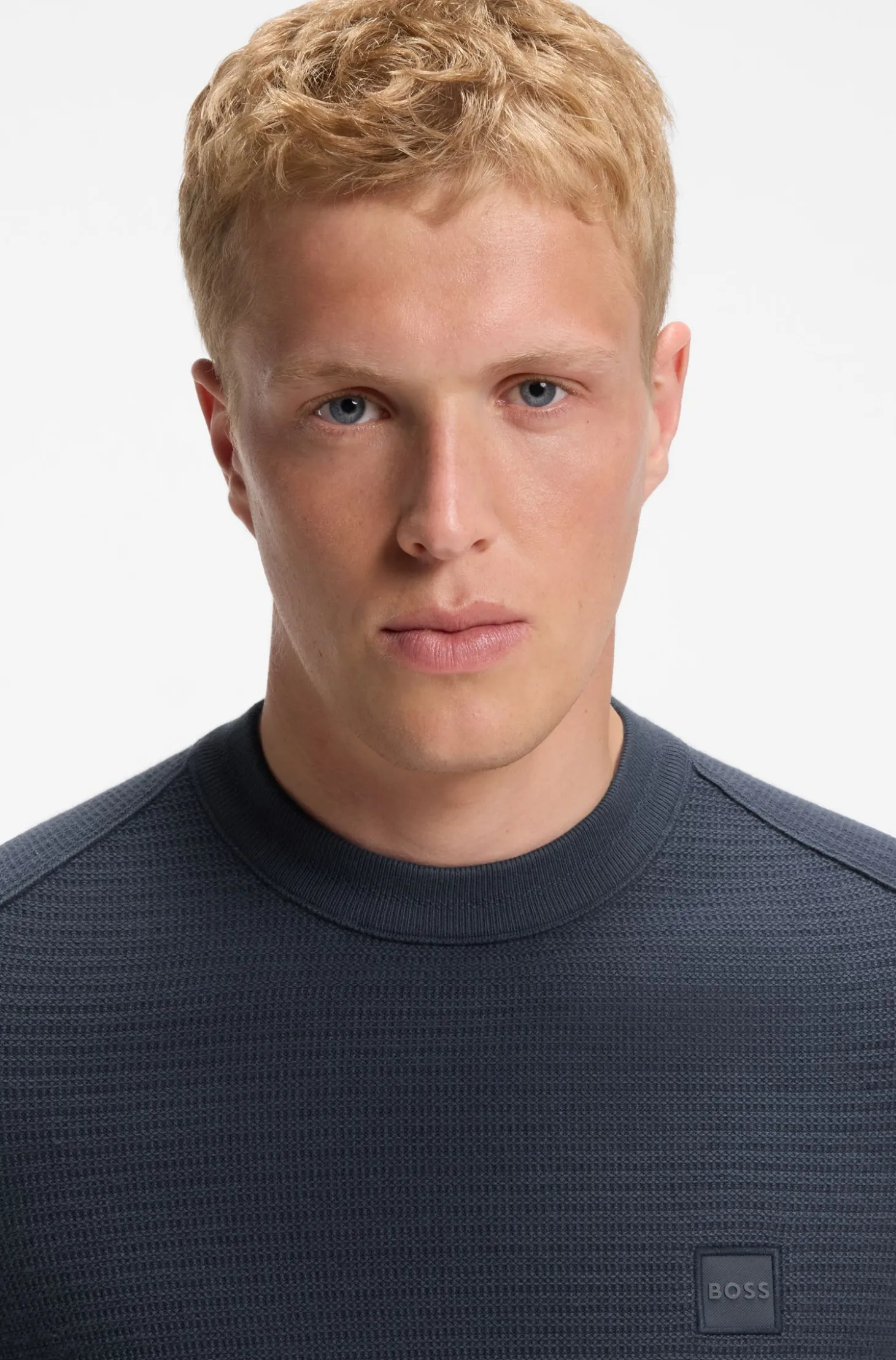 Pullover aus Baumwoll-Piqué mit Logo-Patch