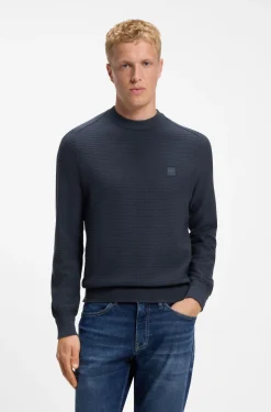 Pullover aus Baumwoll-Piqué mit Logo-Patch