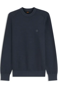 Pullover aus Baumwoll-Piqué mit Logo-Patch