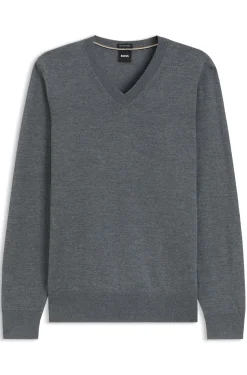 Pullover aus extrafeiner Merinowolle mit V-Ausschnitt