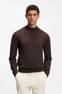 Pullover aus extrafeiner Merinowolle mit Stehkragen