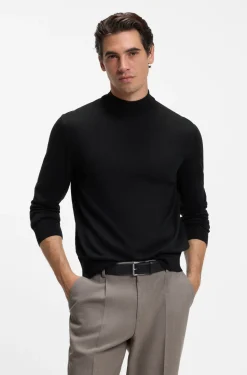 Pullover aus extrafeiner Merinowolle mit Stehkragen