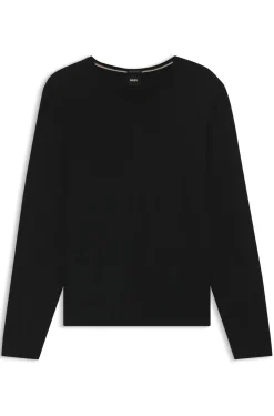 Pullover aus extrafeiner Merinowolle mit V-Ausschnitt