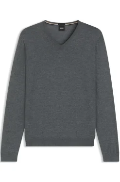 Pullover aus extrafeiner Merinowolle mit V-Ausschnitt