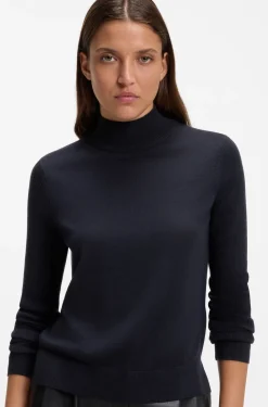 Pullover aus extrafeiner Schurwolle mit Stehkragen
