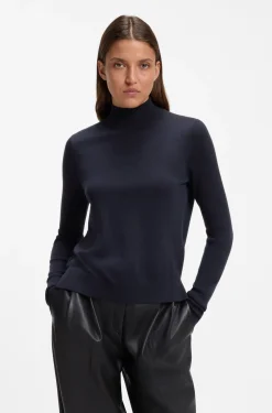 Pullover aus extrafeiner Schurwolle mit Stehkragen