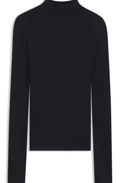 Pullover aus gerippter Merinowolle mit Stehkragen