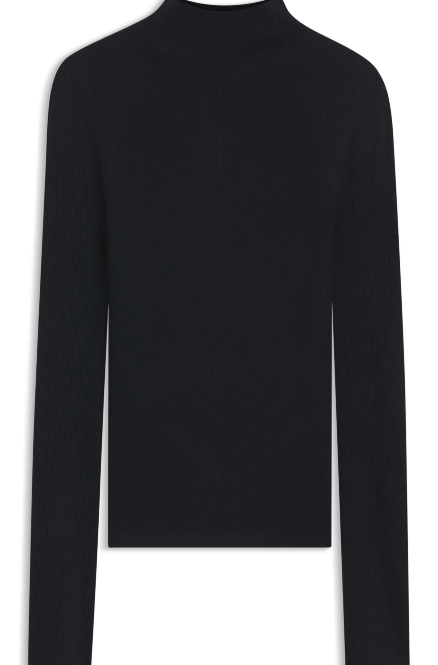 Pullover aus gerippter Merinowolle mit Stehkragen