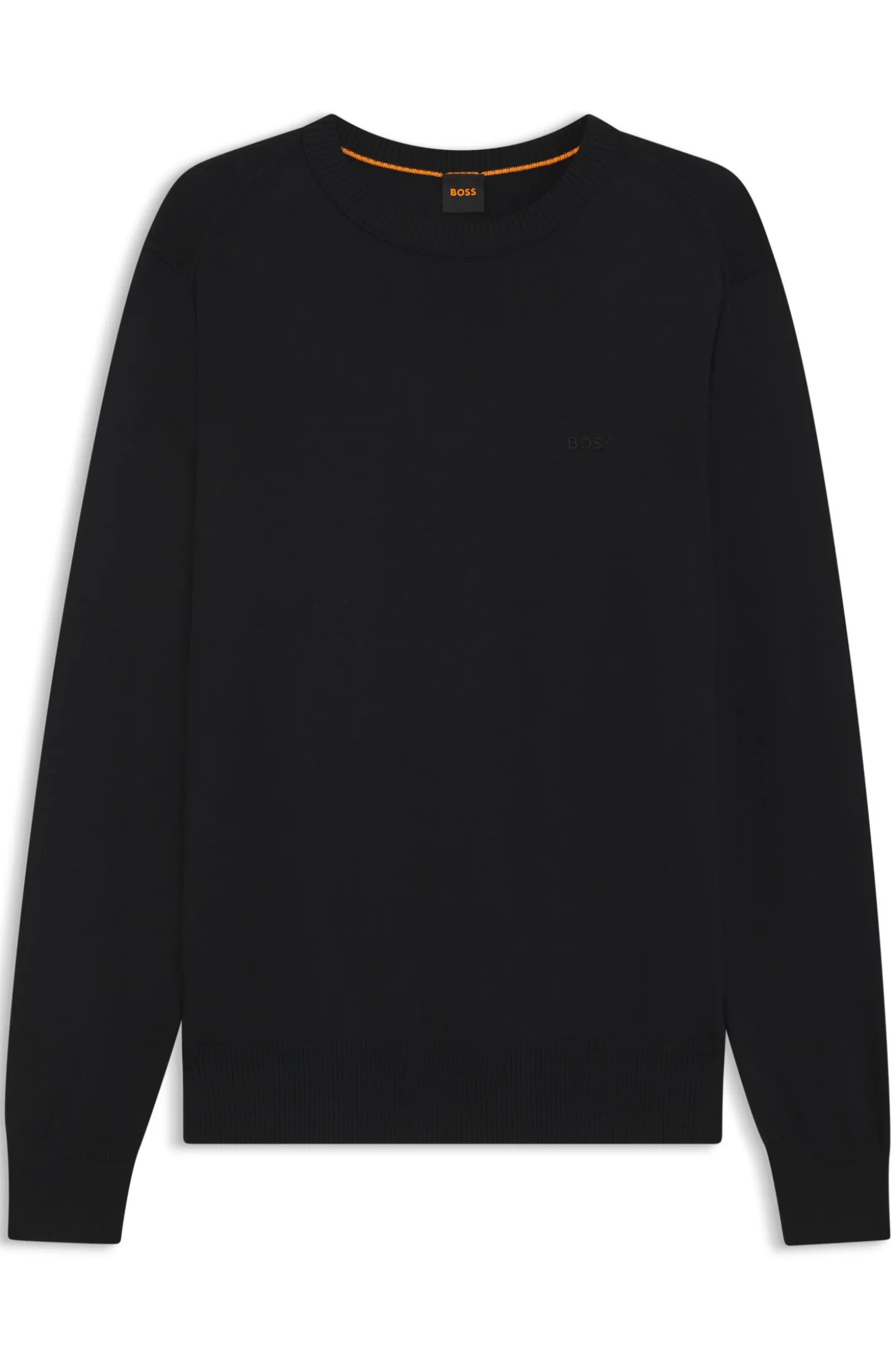 Pullover aus gestrickter Baumwolle mit Logo-Stickerei