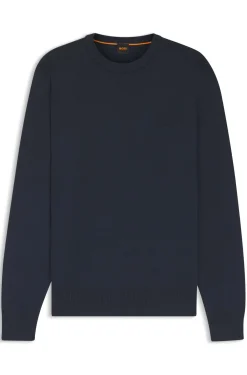 Pullover aus gestrickter Baumwolle mit Logo-Stickerei