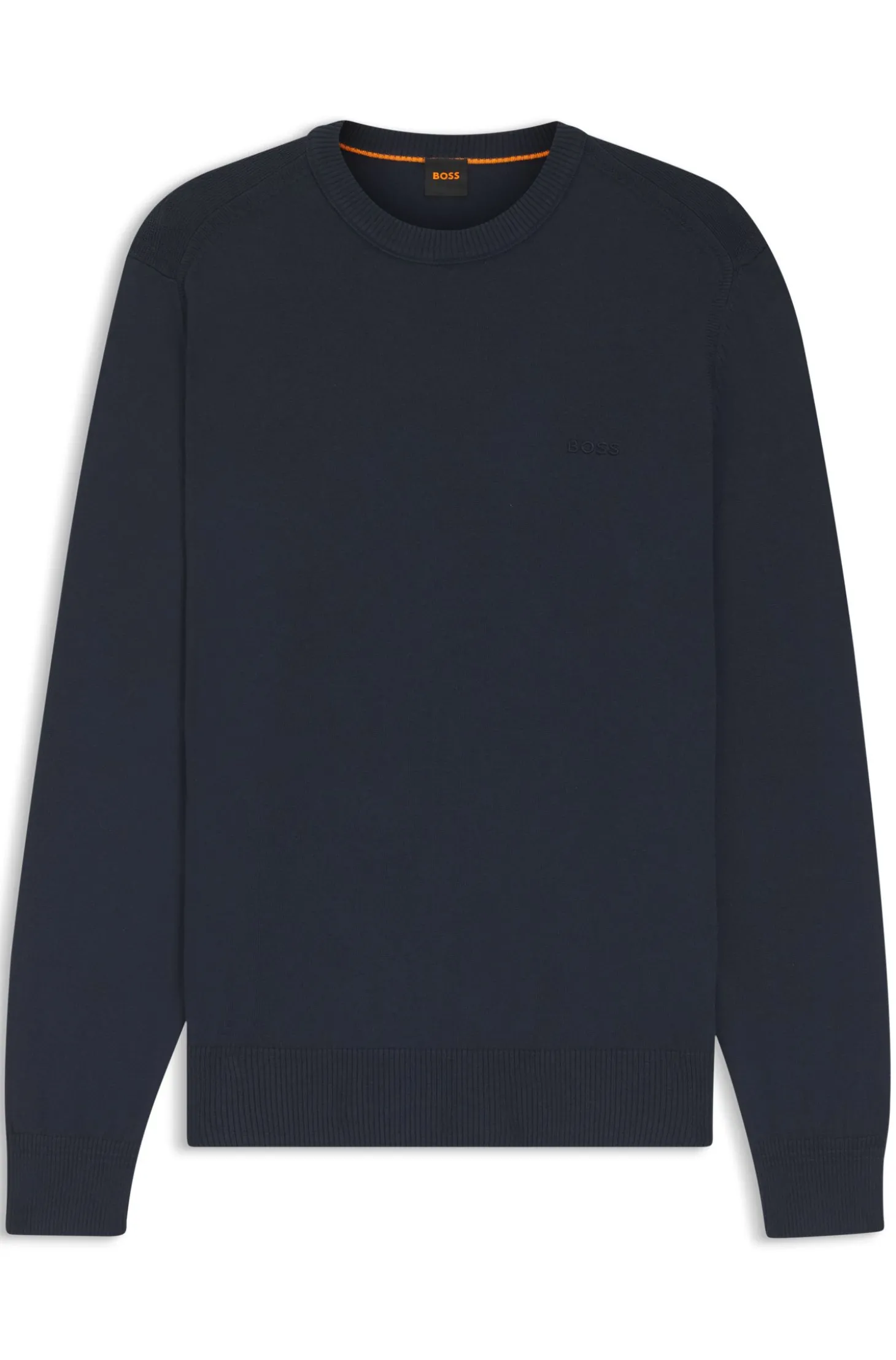 Pullover aus gestrickter Baumwolle mit Logo-Stickerei