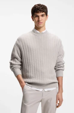 Pullover aus Leinen-Baumwolle mit Strickstruktur