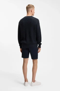 Pullover aus Leinen-Baumwolle mit Strickstruktur