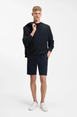 Pullover aus Leinen-Baumwolle mit Strickstruktur