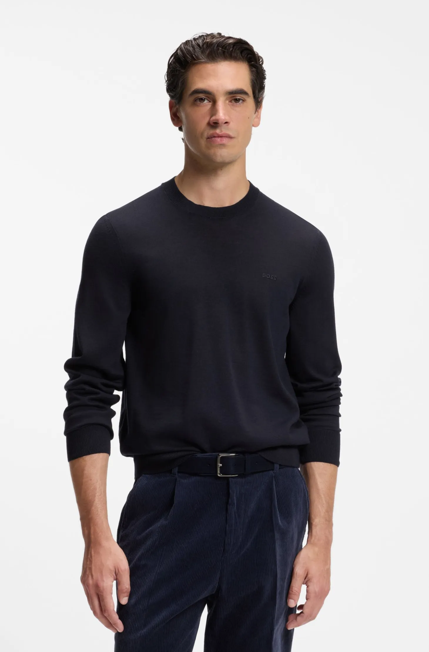 Pullover aus Merinowolle mit Logo-Stickerei