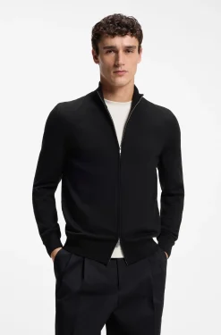 Pullover aus Merinowolle mit Reißverschluss