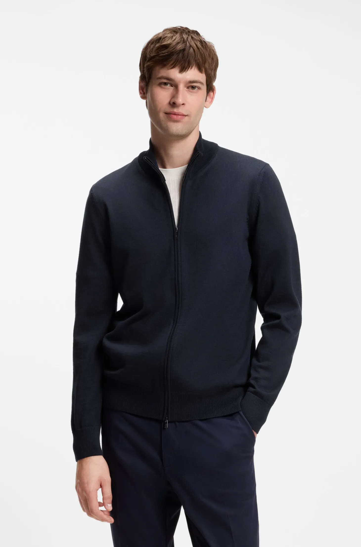 Pullover aus Merinowolle mit Reißverschluss