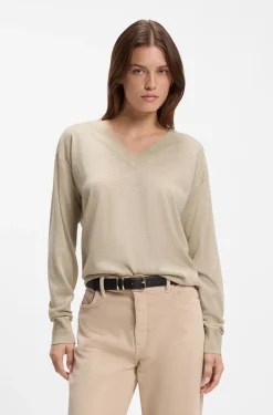 Pullover aus Merinowolle mit V-Ausschnitt