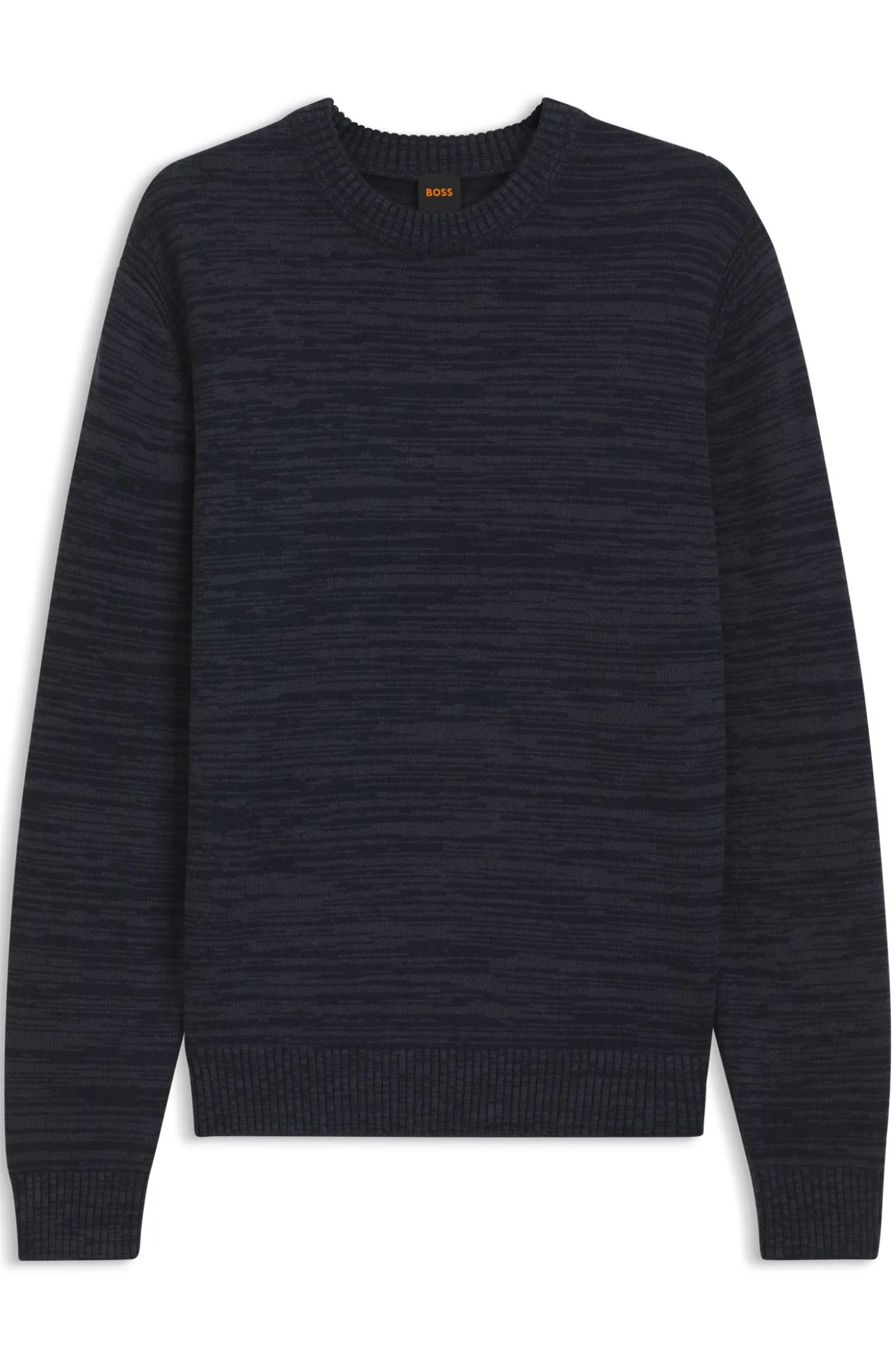 Pullover aus Schurwolle und Baumwolle mit Mouliné-Effekt