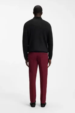 Pullover aus Schurwoll-Mix mit Troyerkragen und Logo