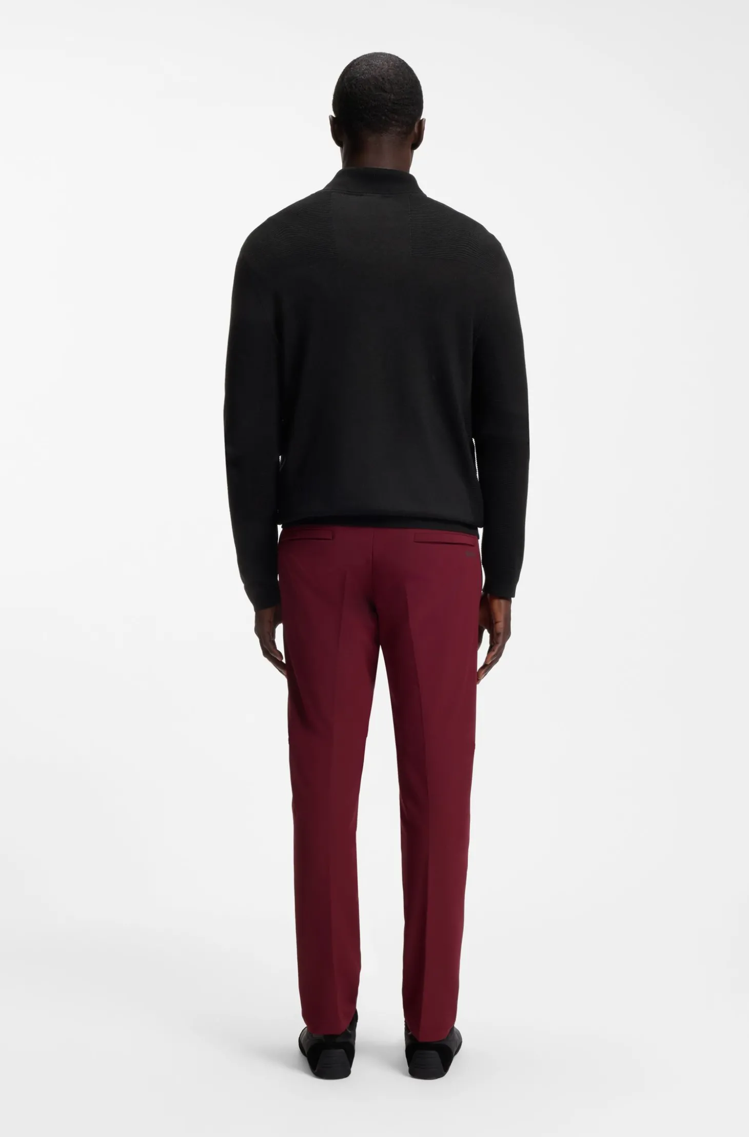 Pullover aus Schurwoll-Mix mit Troyerkragen und Logo