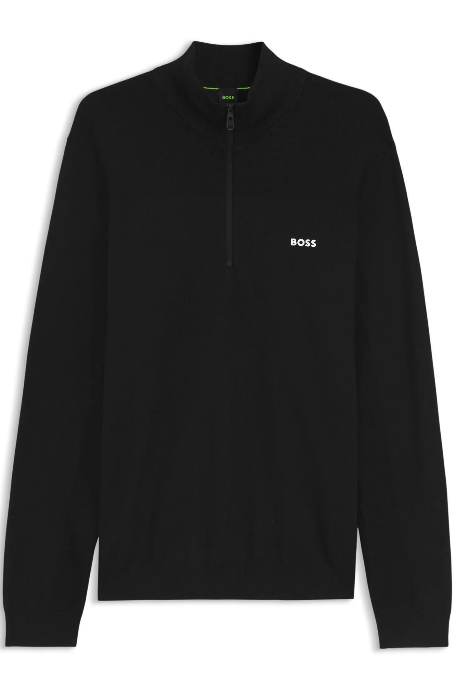 Pullover aus Schurwoll-Mix mit Troyerkragen und Logo